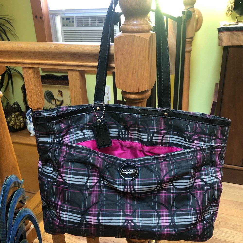 Coach Poppy Diaper Bag with original Hangtag y2k early 2000s tartan plaid